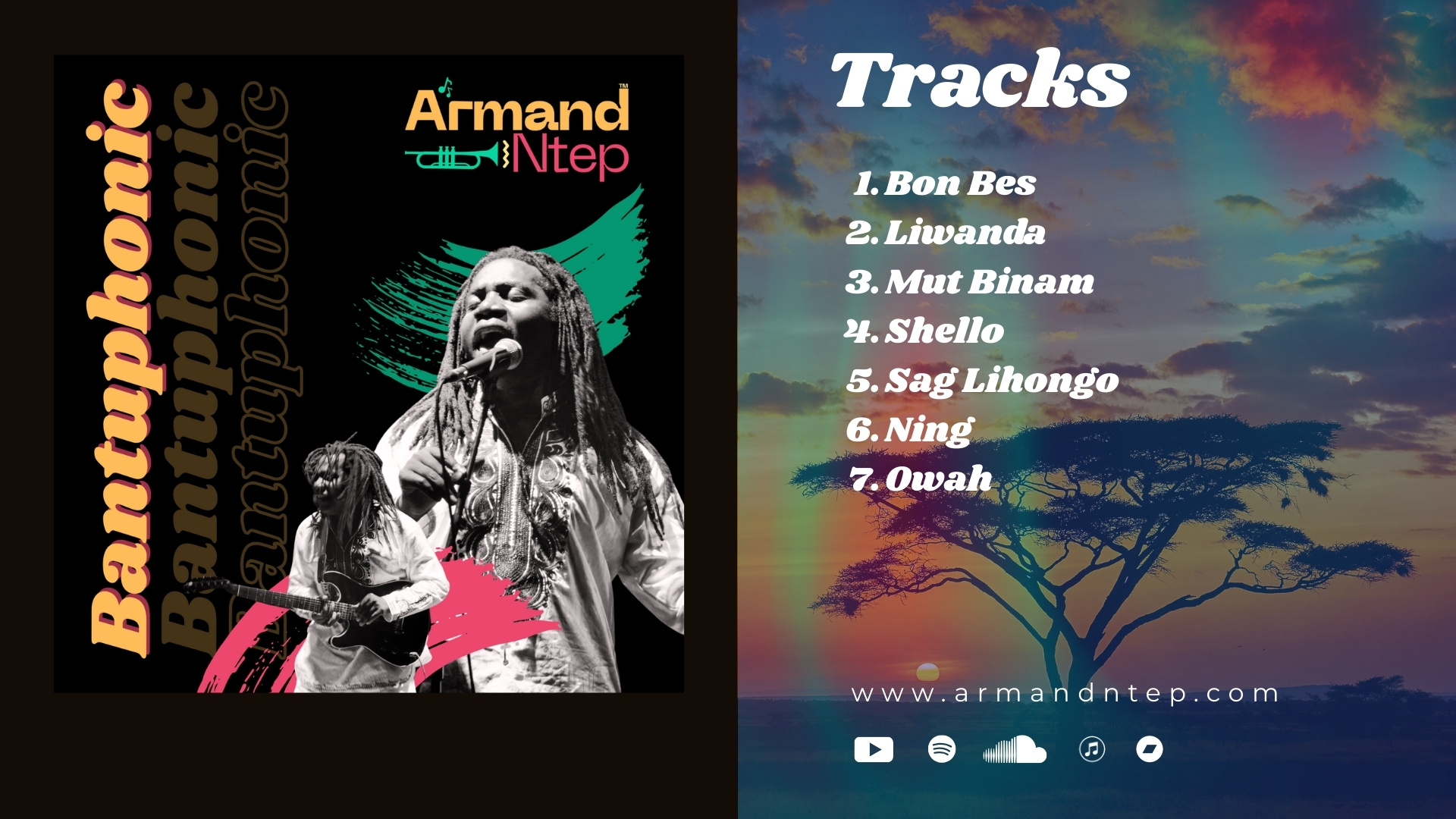 Bantuphonic album cover and tracklist by Armand Ntep