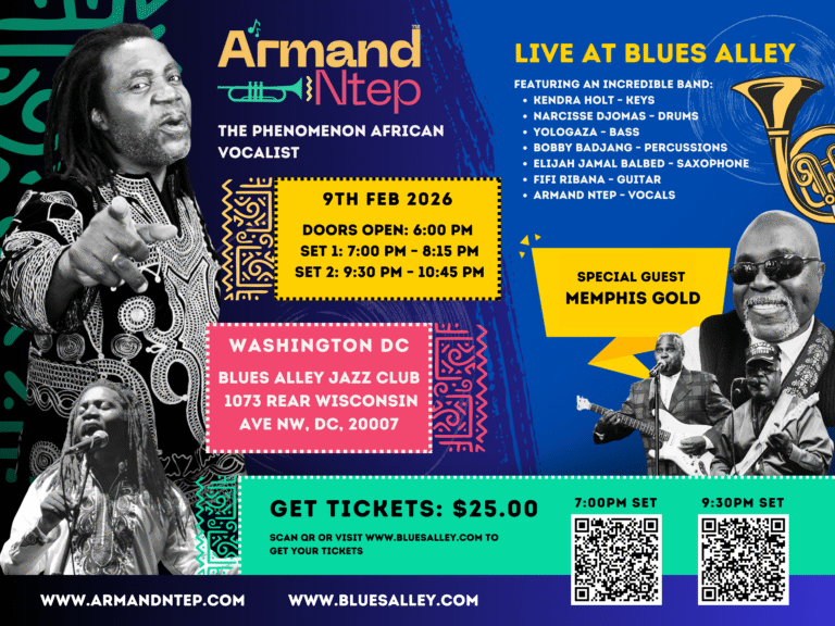Blues Alley Jazz poster — Armand Ntep live with special guest Memphis Gold, Feb 9 2026