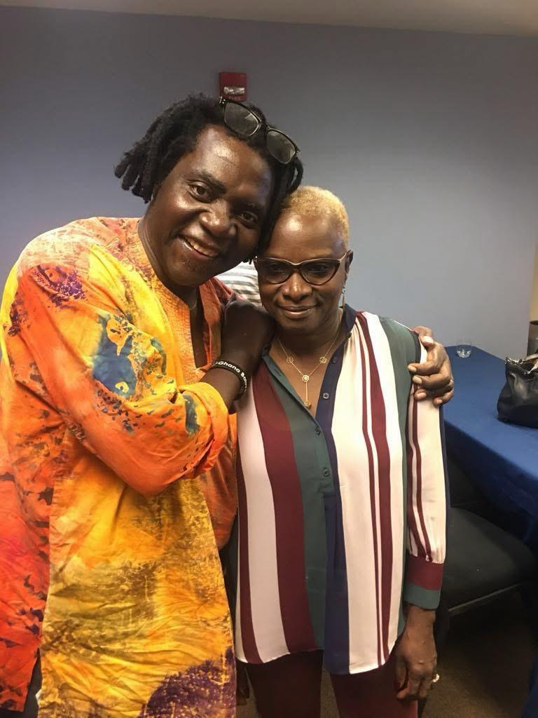 Armand Ntep with Angélique Kidjo backstage